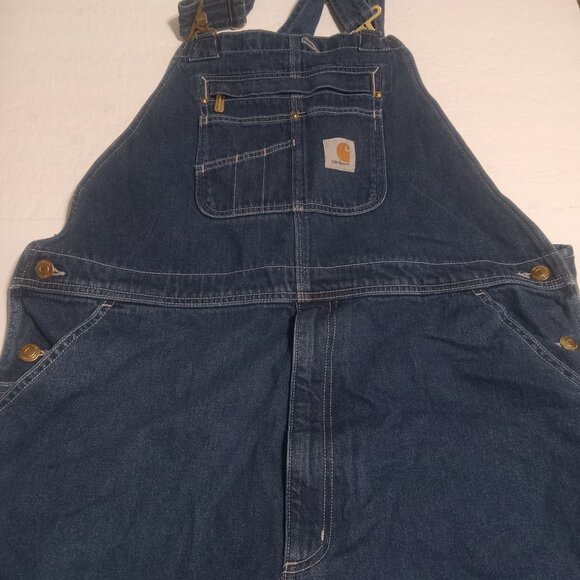 Carhartt Men's Loose Fit Bib Overalls OR4672-M Blue Denim 104672DST - Picture 1 of 6